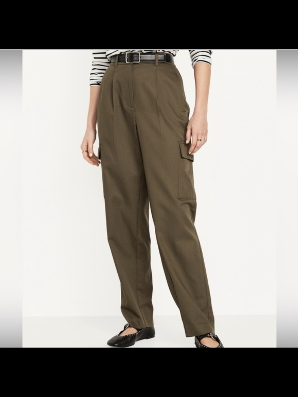 Old Navy Extra High-Rise Taylor Trouser Olive Cargo Size Large